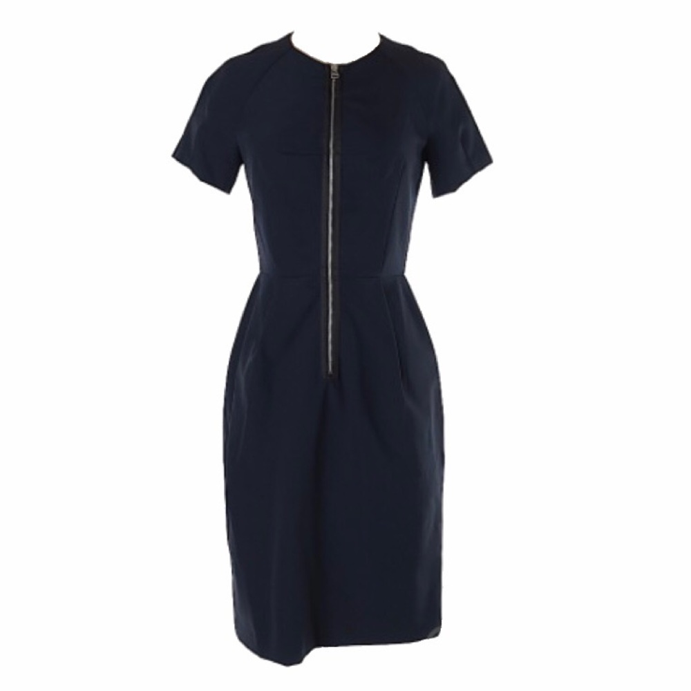 Navy blue Rebecca Taylor front zip tech dress